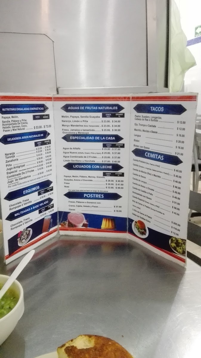 Taquería y Juguería Zamora Menu - Image 1